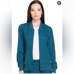 Dickies Dynamix Women’s Zip Front Warm-Up Scrub Jacket-DK330 Pi’s size 4XL